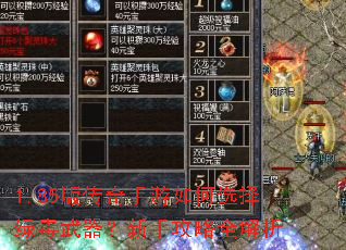 1.85版传奇手游如何选择绿毒武器?新手攻略全解析 1.85版传奇手游如何选择绿毒武器?新手攻略全解析