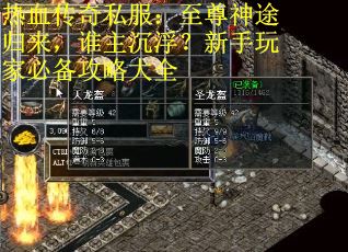 热血传奇私服：至尊神途归来，谁主沉浮？新手玩家必备攻略大全