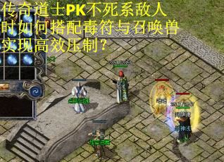 传奇道士PK不死系敌人时如何搭配毒符与召唤兽实现高效压制？