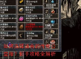 如何选择适合的传奇公益服?新手攻略全解析 如何选择适合的传奇公益服?新手攻略全解析